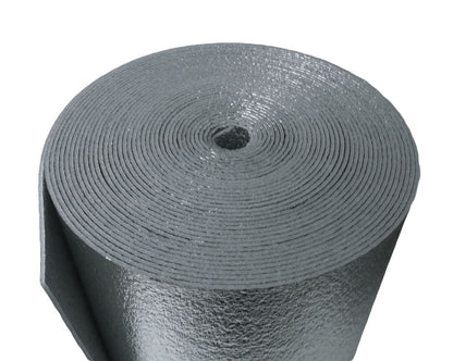 12.5 sqft (6" X 25' ) 1/4  R8 Reflective Foil Insulation Spiral Duct Pipe Wrap Foam Core 1/4 inch (6" X 25' ) R8 PREMIUM