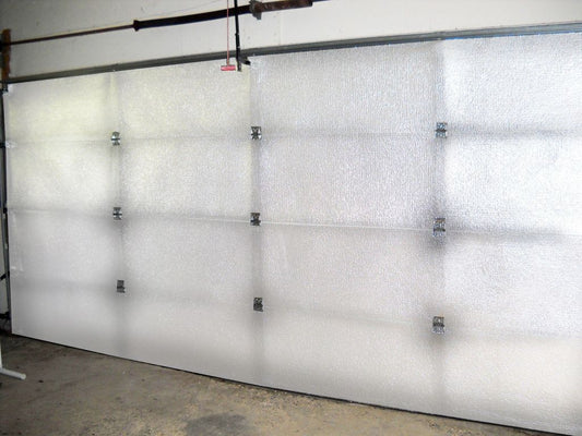 White Foam Core Garage Door Insulation Kit (4 panels) 16'L X 7'H Kit (4 panels) NASATEK Reflective 2 Car